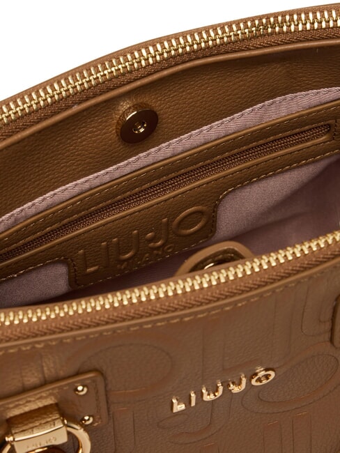 MANHATTAN Geantă mică cu logo în relief piele de căprioară - Genți femei