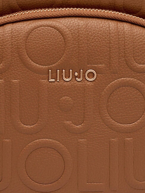 MANHATTAN Rucsac mediu cu logo în relief piele de căprioară - Genți femei