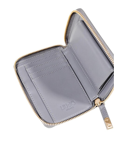 CALIWEN Portofel mediu din saffiano cu fermoar antracit - Portofele femei