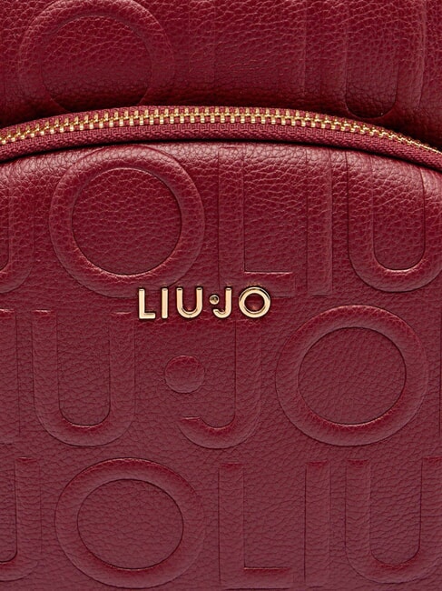 MANHATTAN Rucsac mediu cu logo în relief vin roșu - Genți femei