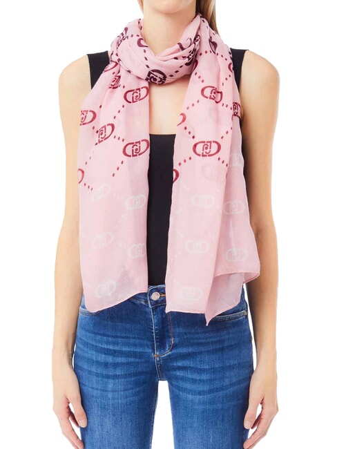 LOGO Eșarfă degradată cu logo integral liliac parfumat - Eșarfe