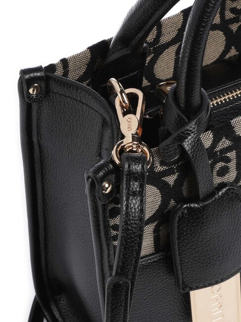 RIDHI Geantă tote din material textil cu curea de umăr BLACK - Genți femei