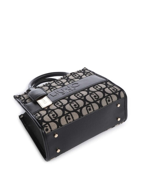 RIDHI Geantă tote din material textil cu curea de umăr BLACK - Genți femei