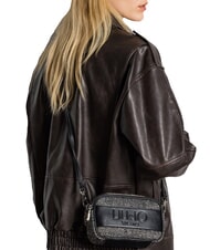 LIUJO RIDHI Geantă mini de umăr din material herringbone BLACK - Genți femei - 5