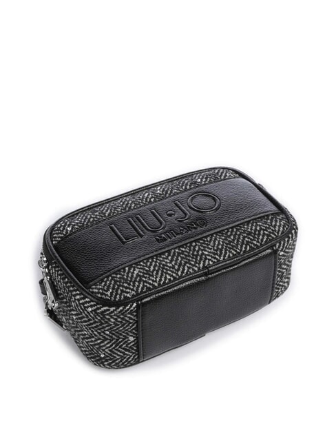 RIDHI Geantă mini de umăr din material herringbone BLACK - Genți femei