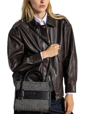 LIUJO RIDHI Geantă tote cu model herringbone și curea de umăr BLACK - Genți femei - 3