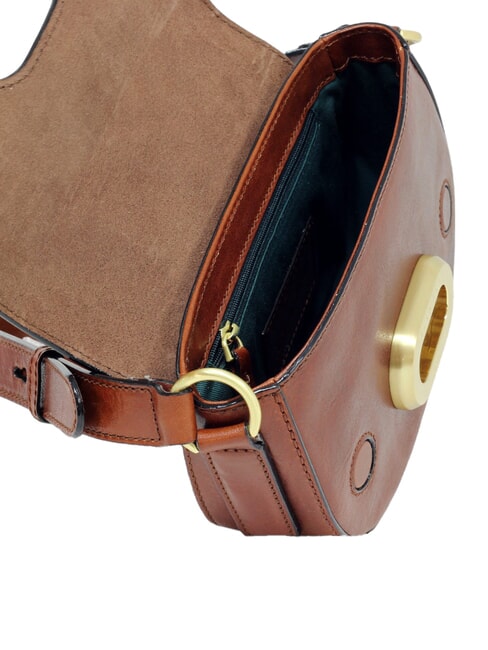 ILARIA Geantă de umăr mini din piele BROWN - Genți femei