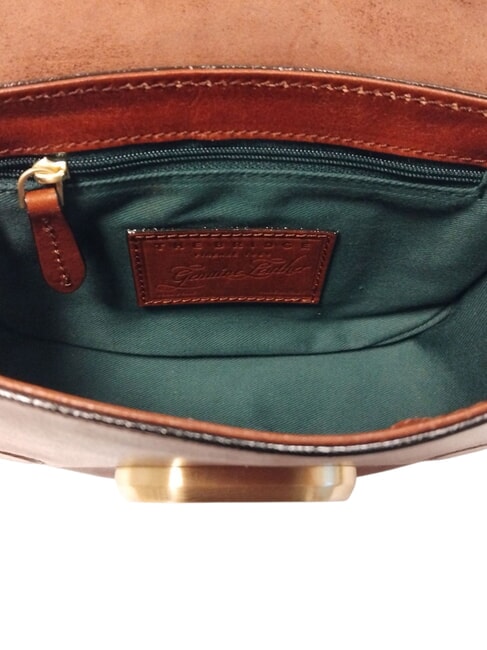 ILARIA Geantă de umăr mini din piele BROWN - Genți femei