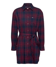 TOMMY HILFIGER TH JEANS  Rochie tartan carouri roșii de iarnă - Haine de femeie - 5