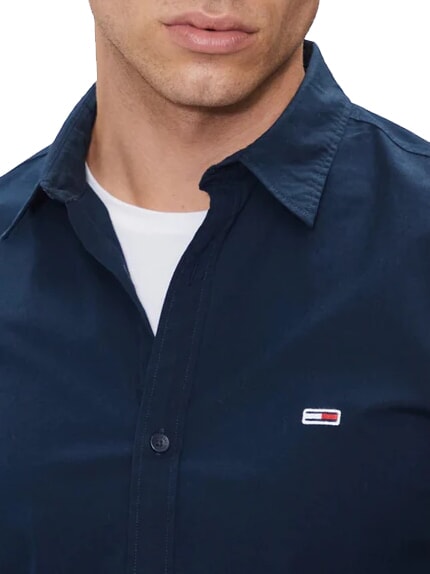 TH JEANS Cămașă cu mânecă lungă bleumarin noapte întunecată - Cămăși pentru bărbați