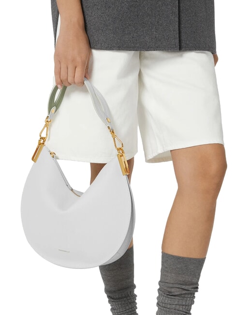 SUNUP Geantă de umăr medie din piele coniac/negru - Genți femei