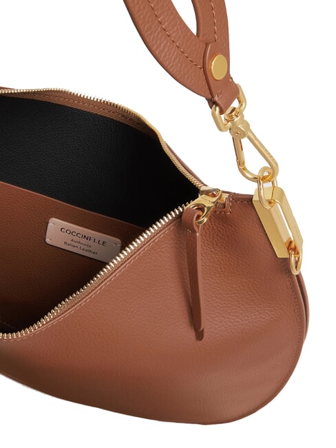 SUNUP  Geanta de umar, cu bareta de umar coniac/negru - Genți femei