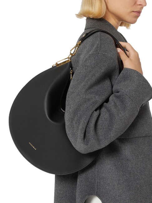 SUNUP  Geanta de umar, cu bareta de umar coniac/negru - Genți femei