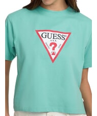 GUESS JEANS SS CN BOXY ICONIC  Tricou din bumbac lagună golf - tricou - 3