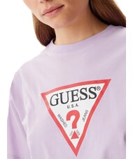 GUESS JEANS SS CN BOXY ICONIC  Tricou din bumbac floare de liliac - tricou - 3