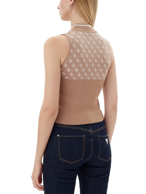 RN LISE 4G Maiou cu guler fals nisip umed și cremă c - tricou