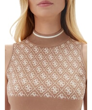 GUESS RN LISE 4G Maiou cu guler fals nisip umed și cremă c - tricou - 3