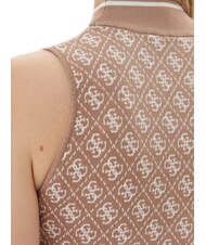 GUESS RN LISE 4G Maiou cu guler fals nisip umed și cremă c - tricou - 4