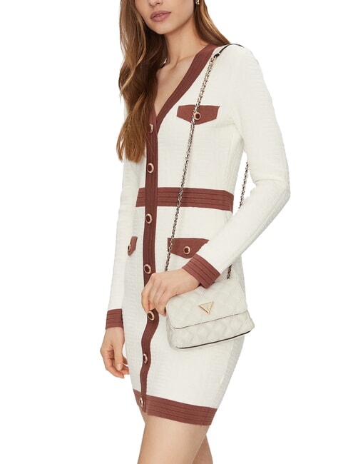 GIULLY Mini geantă matlasată cu clapă aproape alb - Genți femei