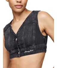 TOMMY HILFIGER TH JEANS Top din denim denim negru - tricou - 3
