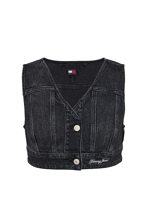 TH JEANS Top din denim denim negru - tricou