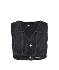 TOMMY HILFIGER TH JEANS Top din denim denim negru - tricou - 4