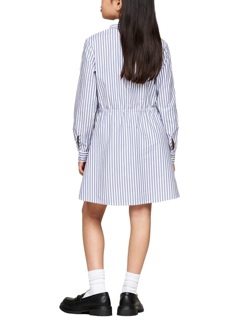 TH Rochie de bumbac albastru mediu / alb optic - Rochițe pentru fetițe