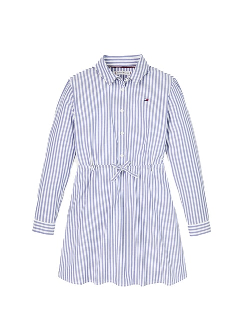 TH Rochie de bumbac albastru mediu / alb optic - Rochițe pentru fetițe