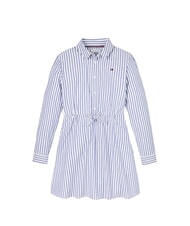 TOMMY HILFIGER TH Rochie de bumbac albastru mediu / alb optic - Rochițe pentru fetițe - 3