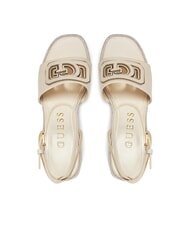 GUESS TANVEE Sandale espadrile cu platformă înaltă crem/auriu - Pantofi femei - 3