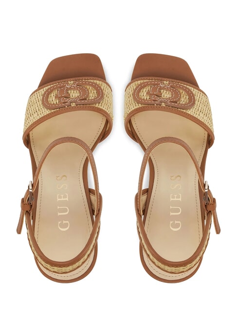 GANIKA Sandale &icirc;nalte cu bandă din rafie natural - Pantofi femei