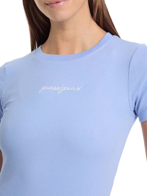 EMBRO SLIM Tricou cu mânecă scurtă și nervuri albastru zendy proaspăt - tricou