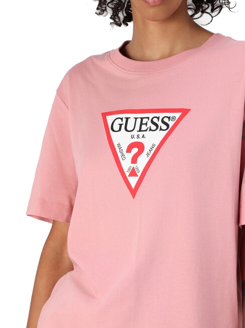 ICONIC Tricou cu m&acirc;necă scurtă și croială lejeră ușor roz - tricou