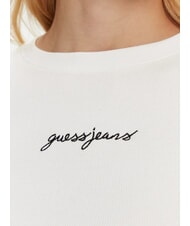GUESS JEANS EMBRO SLIM Tricou cu mânecă scurtă și nervuri alb purpuriu - tricou - 3