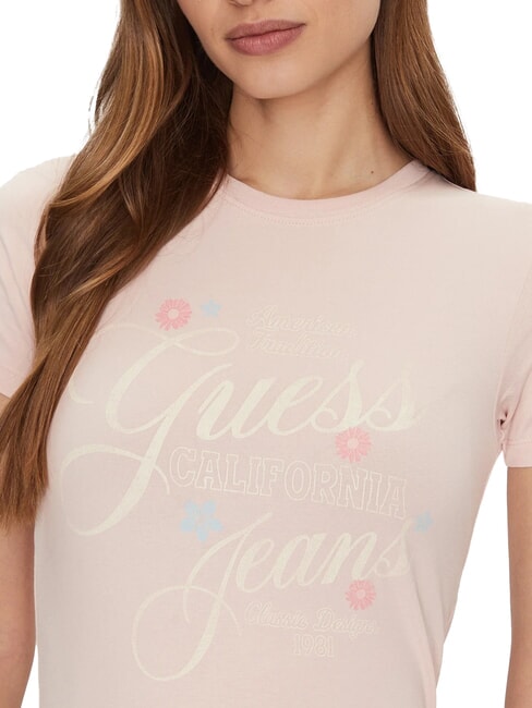 FLOWER Tricou slim fit cu mânecă scurtă blush bumbac - tricou