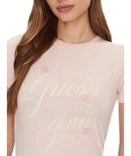 GUESS JEANS FLOWER Tricou slim fit cu mânecă scurtă blush bumbac - tricou - 3