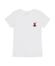 GUESS KIDS Tricou cu mânecă scurtă și ursuleț de pluș alb purpuriu - Tricou copil - 4