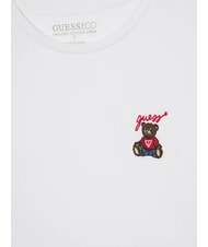 GUESS KIDS Tricou cu m&acirc;necă scurtă și ursuleț de pluș alb purpuriu - Tricou copil - 3