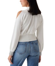 GUESS BLING Pulover cu guler &icirc;nalt și manșete decupate cu strasuri dovwhi - Pulovere pentru femei - 2