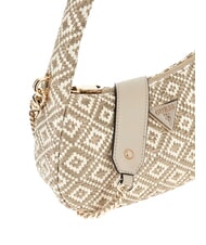 GUESS RIANEE Geantă mini hobo țesută taupe - Genți femei - 3