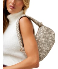 GUESS RIANEE Geantă mini hobo țesută taupe - Genți femei - 5