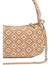 GUESS RIANEE Geantă mini hobo țesută COGNAC - Genți femei - 3