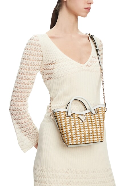 ATALIA Geantă mică cu curea de umăr natural/alb - Genți femei