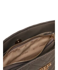 GUESS ANNING Geantă de umăr matlasată taup închis - Genți femei - 3