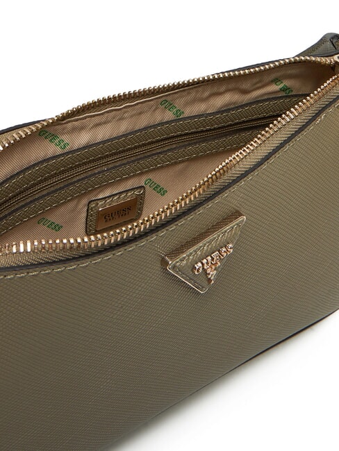 ECO JAZLYNN Geantă de umăr cu imprimeu Saffiano salvie - Genți femei