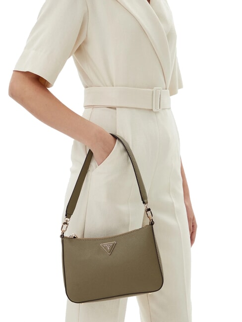 ECO JAZLYNN Geantă de umăr cu imprimeu Saffiano salvie - Genți femei