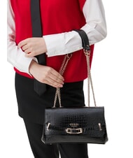 GUESS SILVYE Geantă convertibilă cu imprimeu de crocodil BLACK - Genți femei - 4