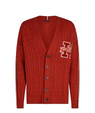 TOMMY HILFIGER TH  Cardigan din bumbac magmă &icirc;ntunecată - Pulovere pentru bărbați - 3