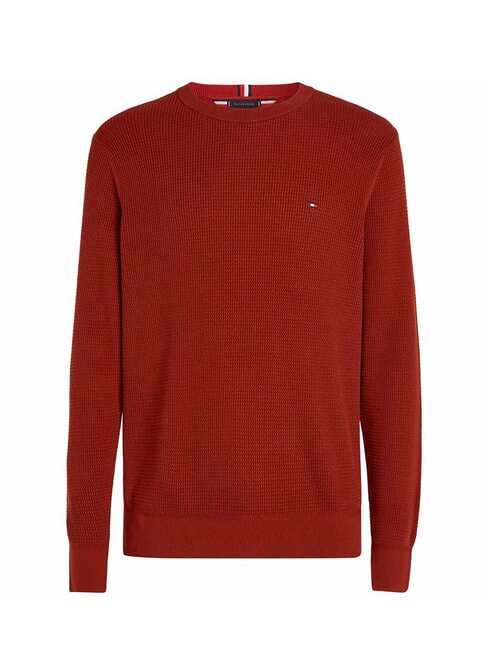 TH  Pulover cu guler rotund din bumbac magmă &icirc;ntunecată - Pulovere pentru bărbați