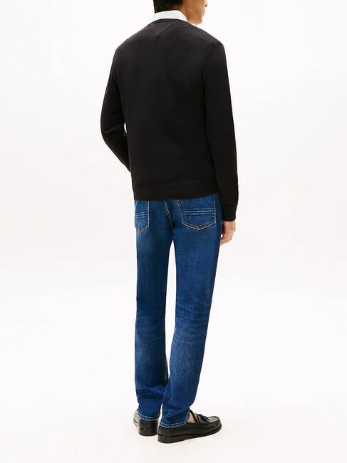 TH  Pulover cu guler rotund negru - Pulovere pentru bărbați